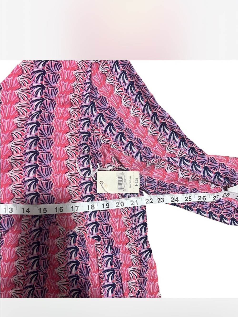 Simply Southern Pink Patterned V-Neck Mini Dress NWT XL - Picture 6 of 9